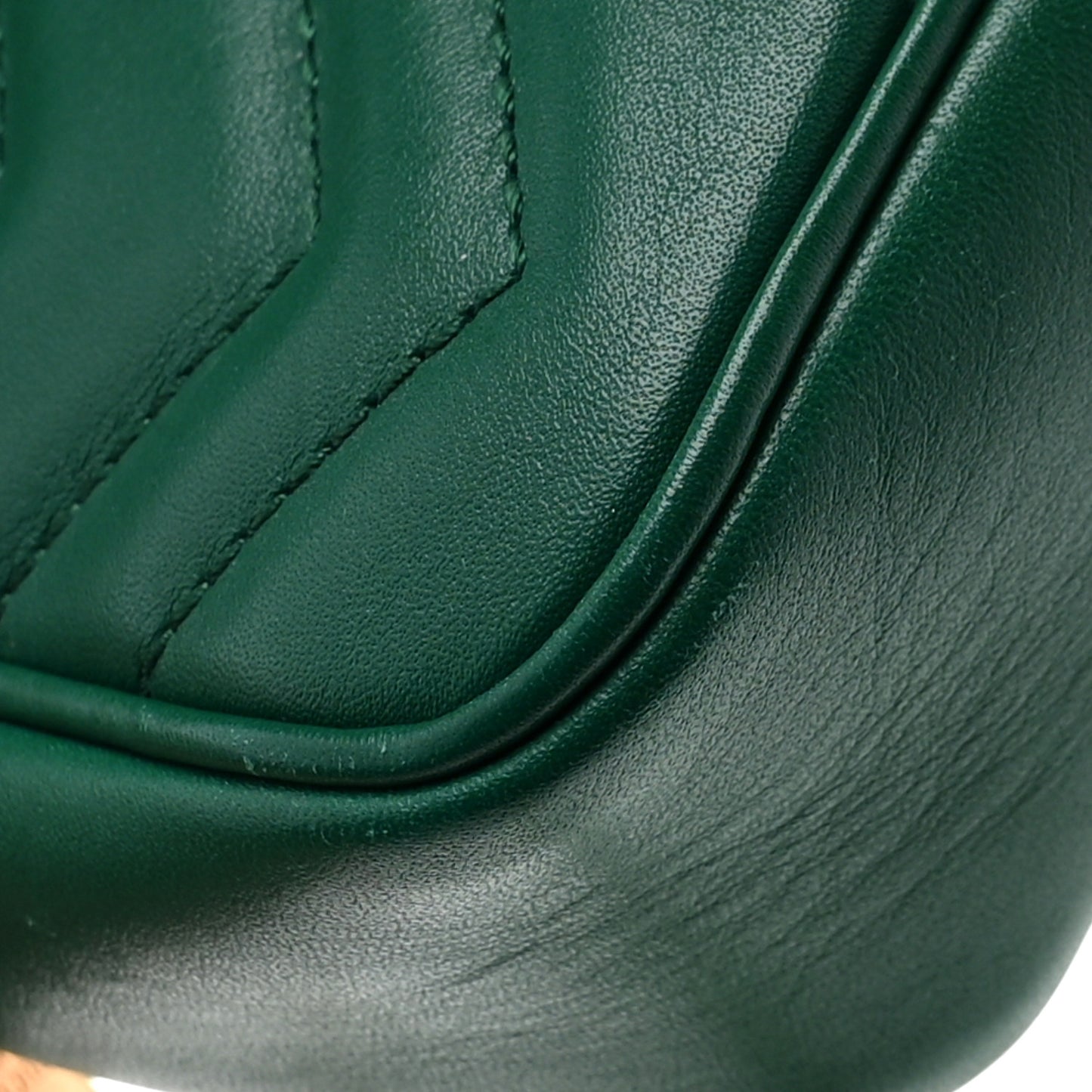 Calfskin Matelasse Super Mini GG Marmont Shoulder Bag Emerald Green