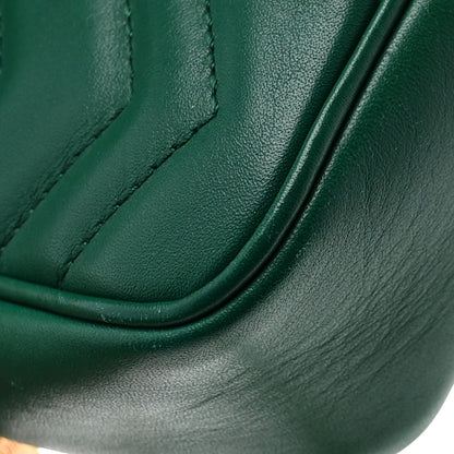 Gucci Calfskin Matelasse Super Mini GG Marmont Shoulder Bag Emerald Green 11 of 11