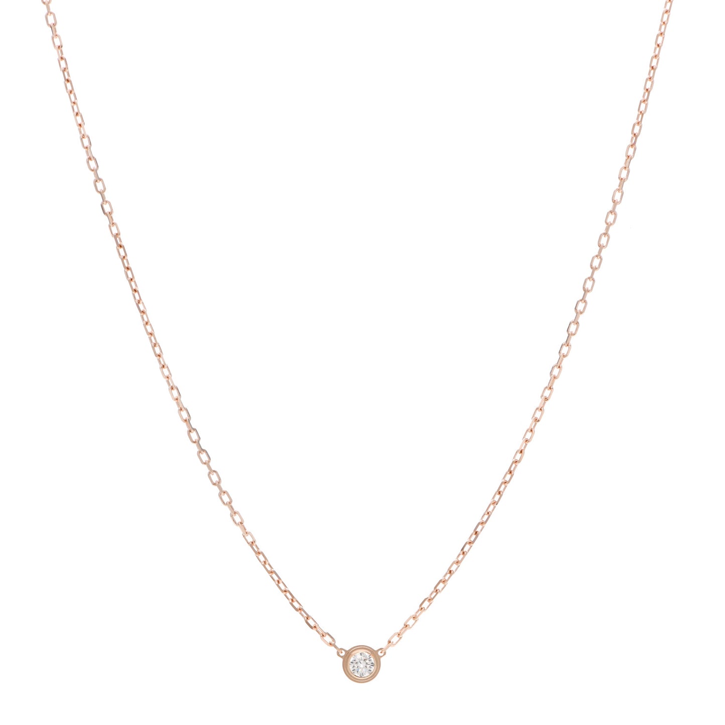 18K Pink Gold Diamond SM D'Amour Pendant Necklace