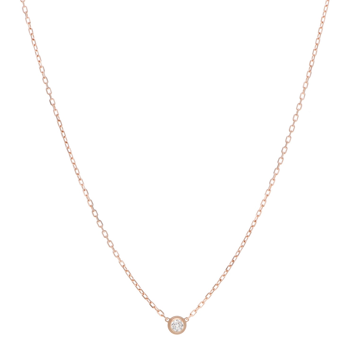 Cartier 18K Pink Gold Diamond SM D'Amour Pendant Necklace 1 of 6