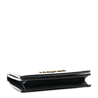 Saint Laurent Shiny Lambskin Logo Carre Zipped Card Case Black 4 of 7