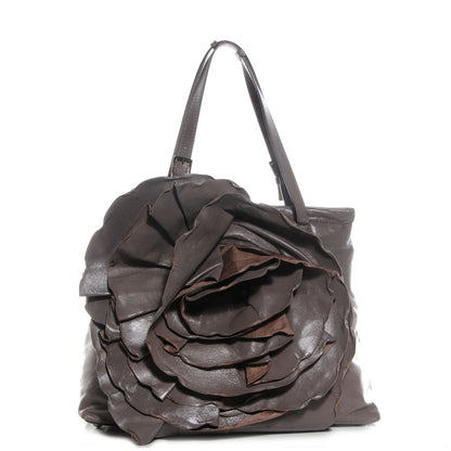 Valentino Garavani Nappa Raised Rose Petalee Tote Grey 1 of 8