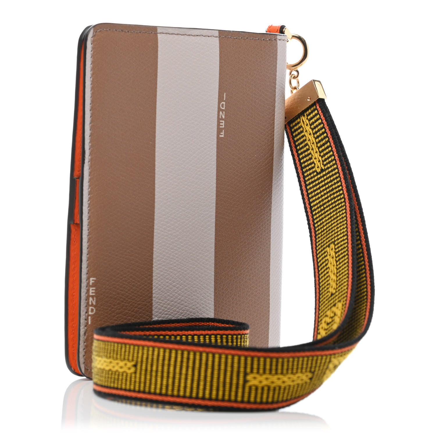 Fendi Calfskin Pequin Floral Print Passport Cover 2 of 4