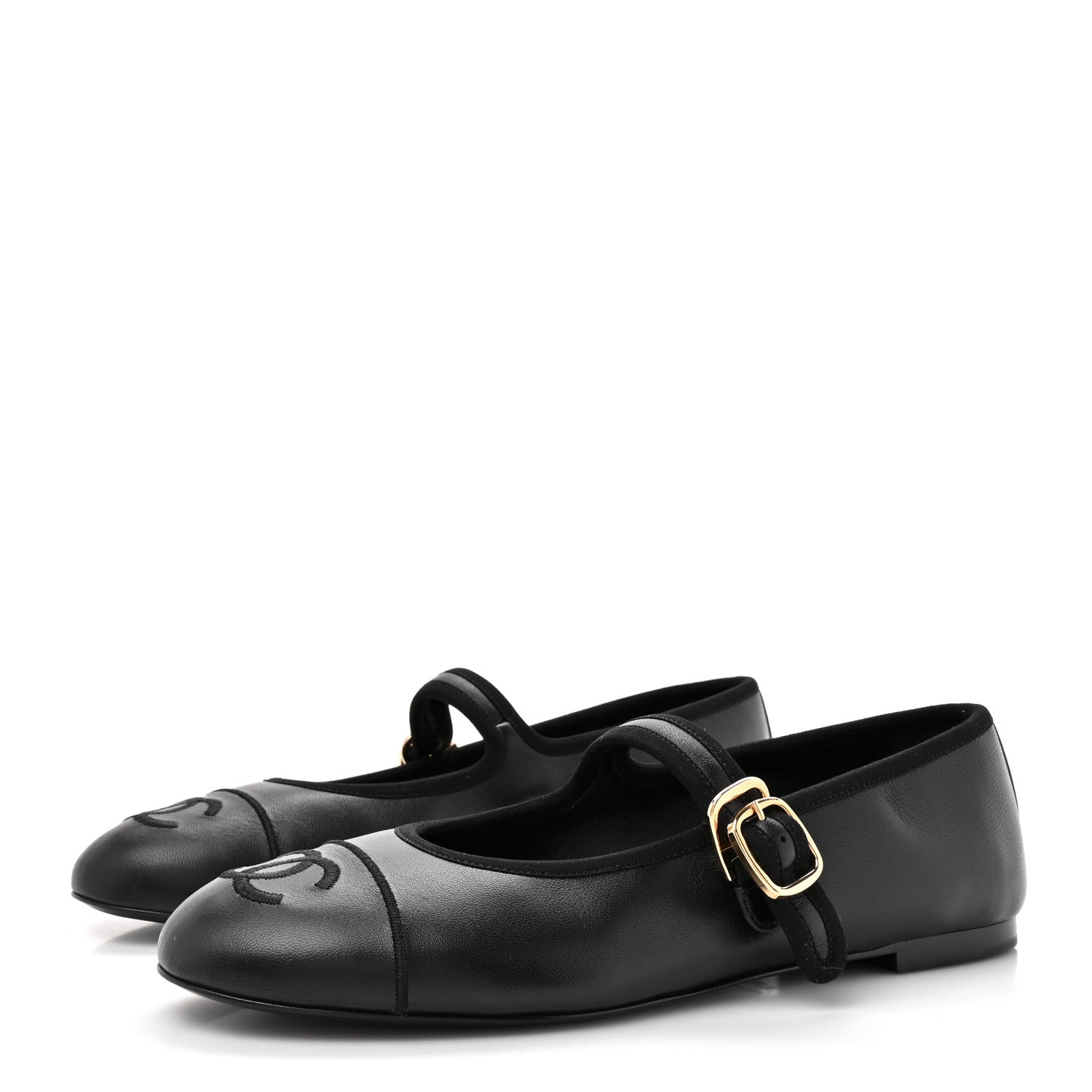 Chanel Lambskin Mary Jane Flats 38.5 Black 4 of 10