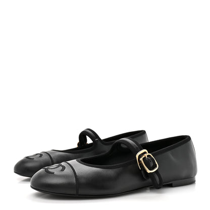 Chanel Lambskin Mary Jane Flats 38.5 Black 4 of 10