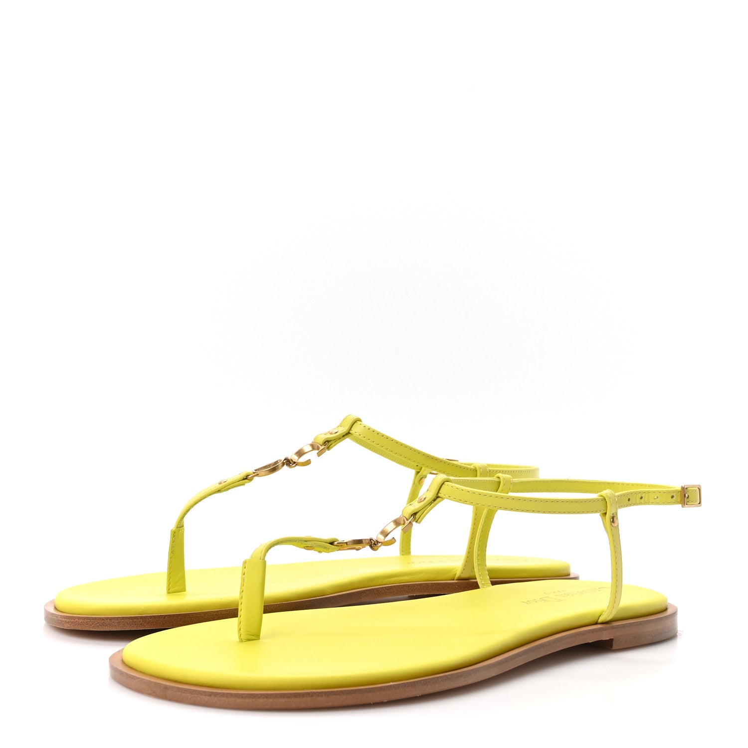 Christian Dior Calfskin C'est Dior Sandals 37 Yellow 4 of 8