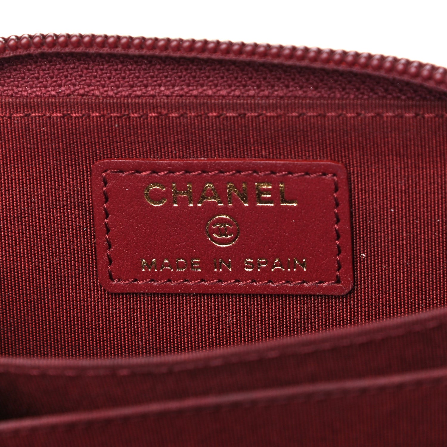 Chanel Caviar Quilted Boy Zip Around Coin Purse Wallet Burgundy 6 of 16