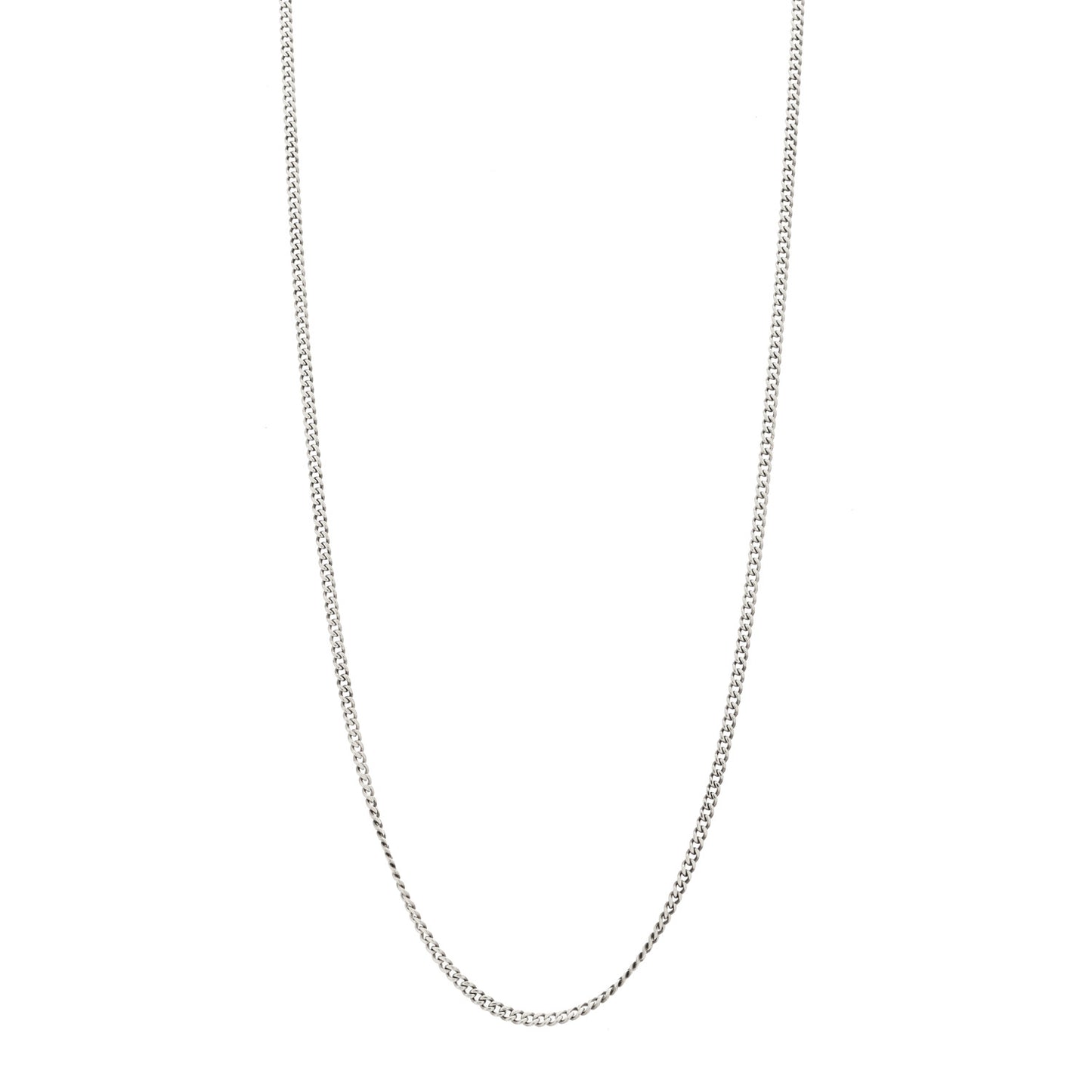 Sterling Silver 2.1mm Curb Chain Necklace 22"