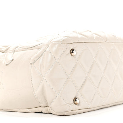 Chanel Aged Calfskin Quilted Cotton Club Bowler Pearl 9 of 15