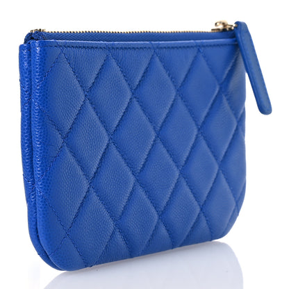 Chanel Caviar Quilted Small Cosmetic Case Blue 3 of 8