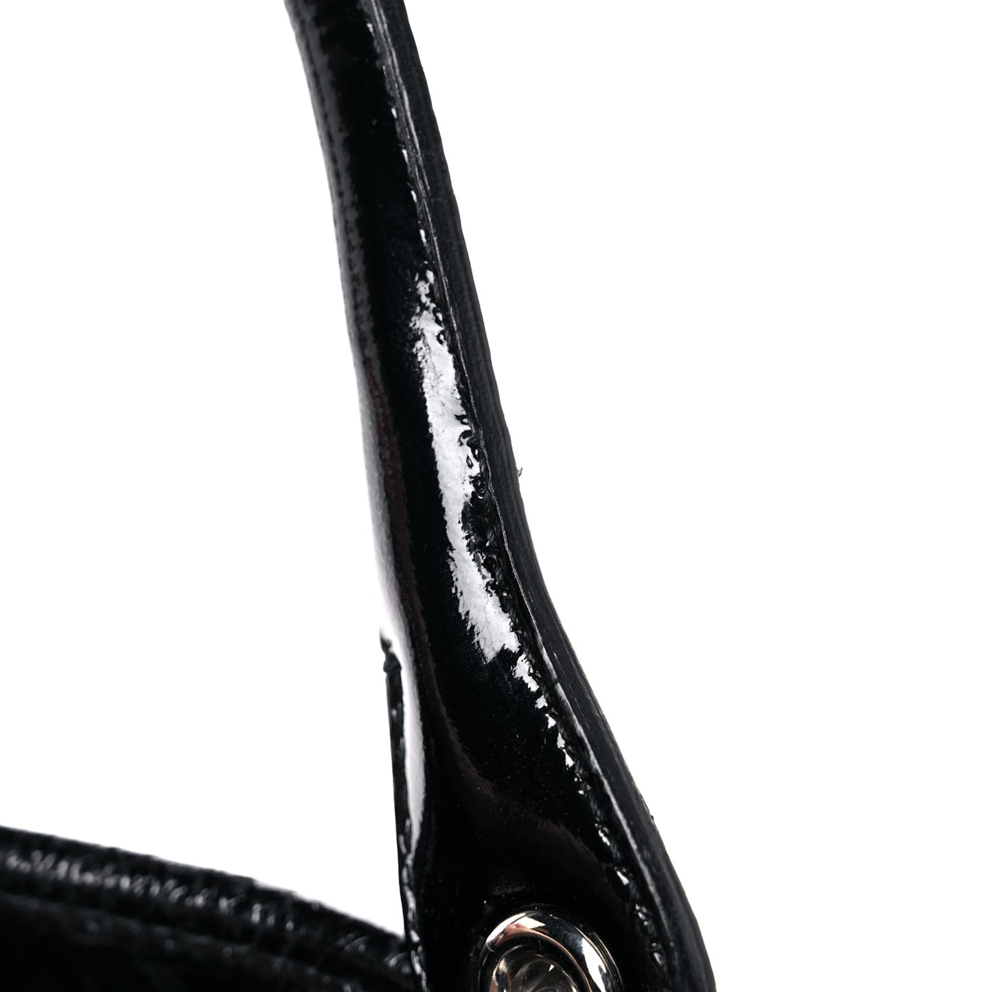 Patent Cannage Small Dior Soft Shopping Tote Black