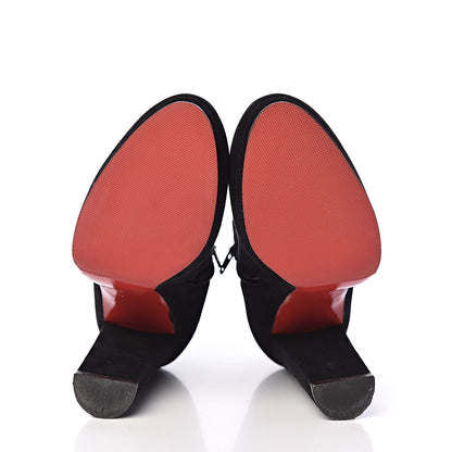 Christian Louboutin Veau Velours Rock and Gold 120 Ankle Booties 37.5 Black 7 of 10
