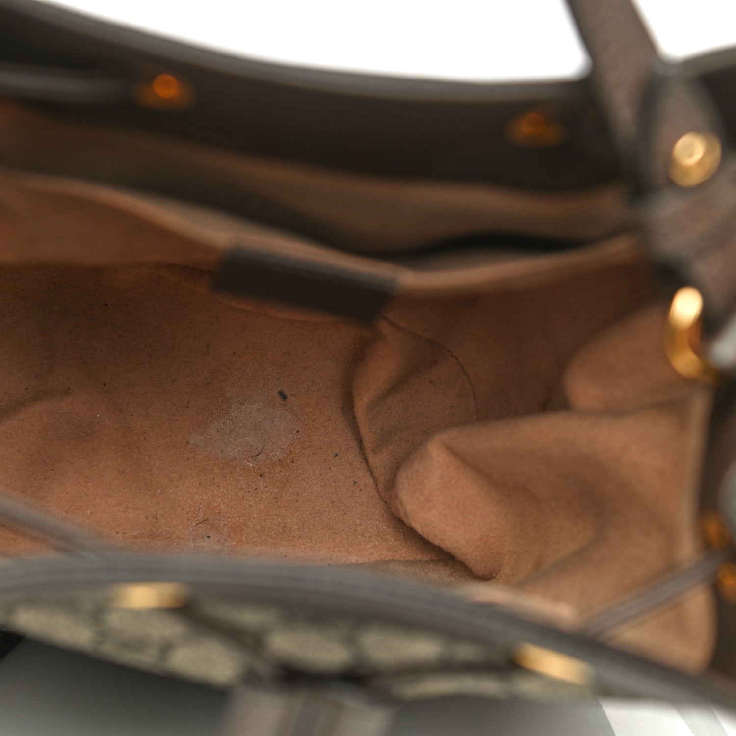 Gucci GG Supreme Monogram Web Small Ophidia Bucket Bag Brown 9 of 12