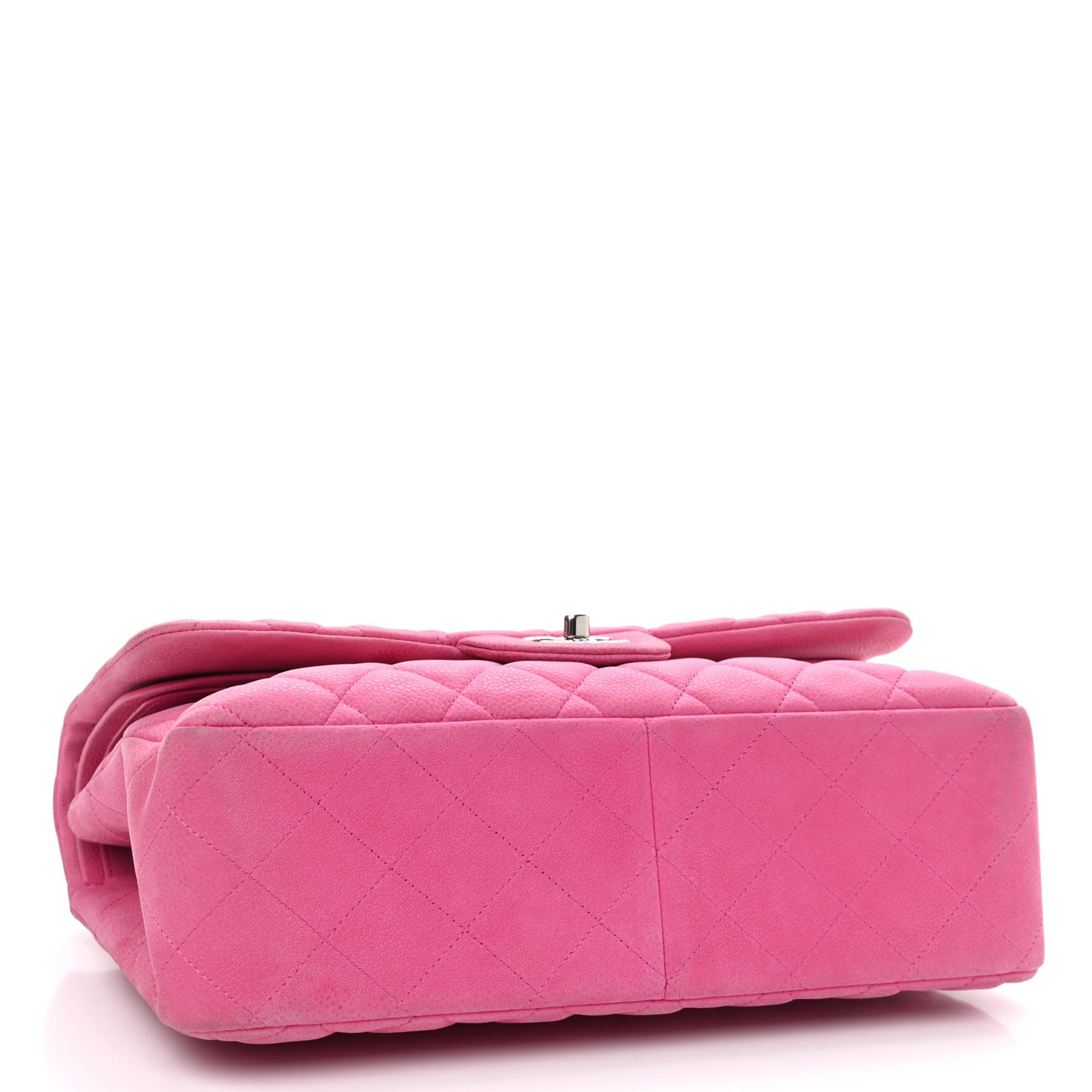 Iridescent Caviar Quilted Jumbo Double Flap Pink