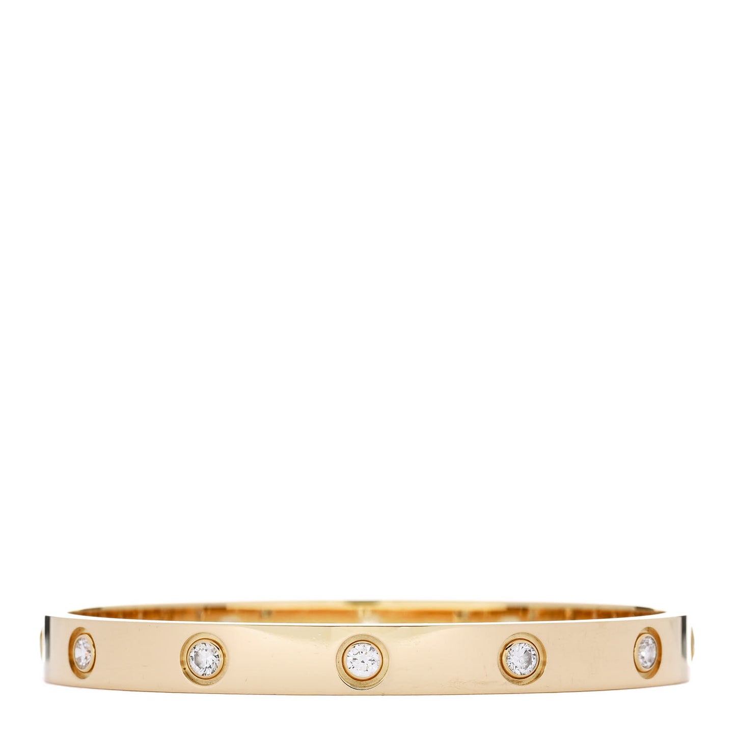 18K Yellow Gold 10 Diamond LOVE Bracelet 16