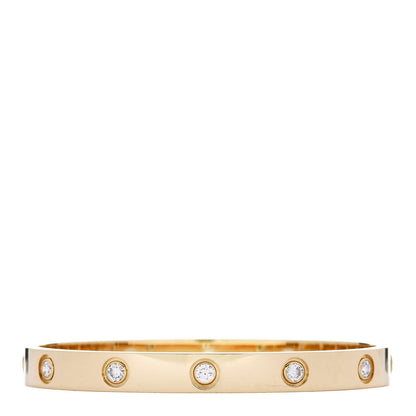 Cartier 18K Yellow Gold 10 Diamond LOVE Bracelet 16 1 of 8