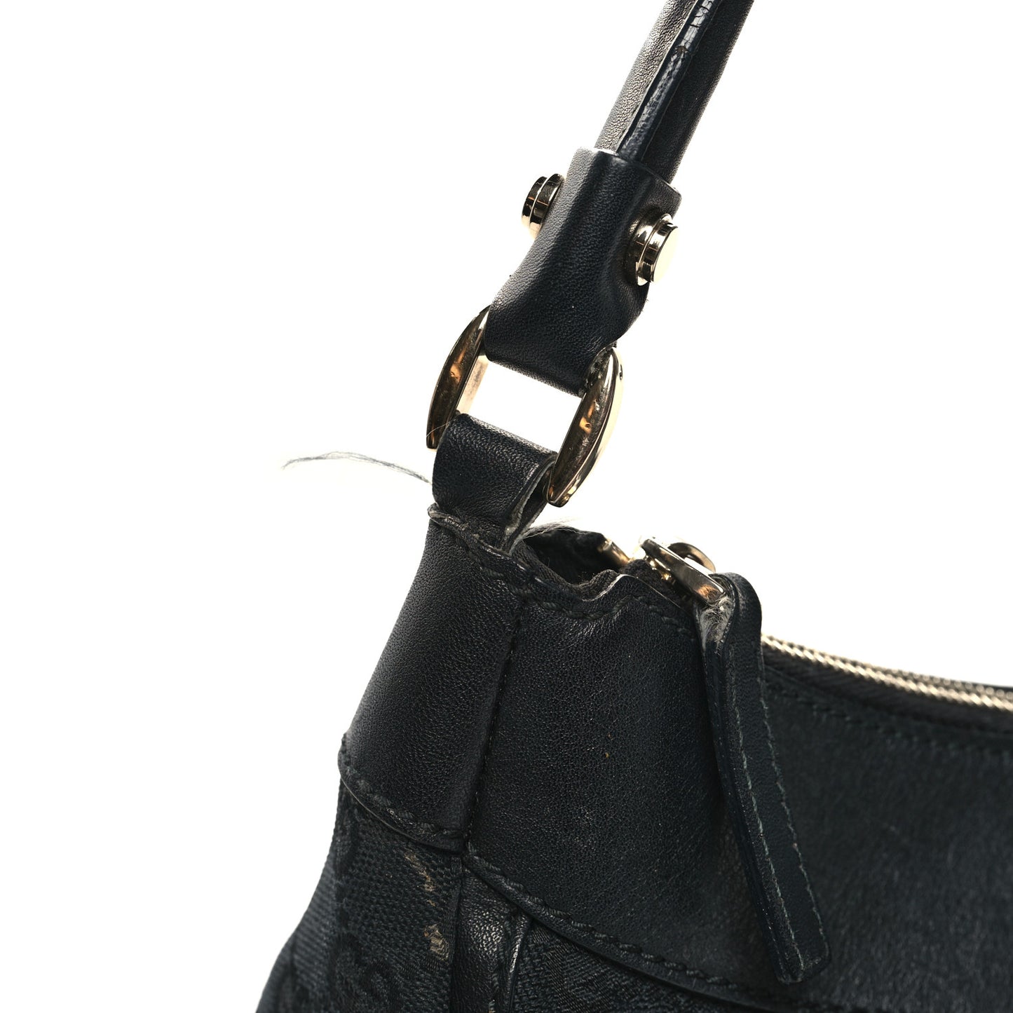 Monogram Large D Gold Ring Hobo Black