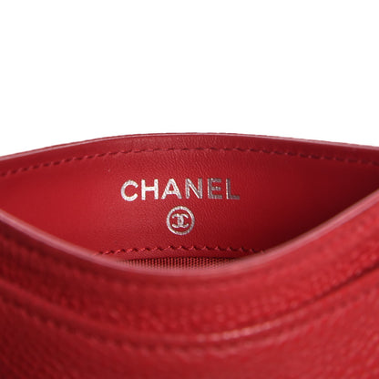 Chanel Caviar Timeless CC Card Holder Wallet Red 9 of 11