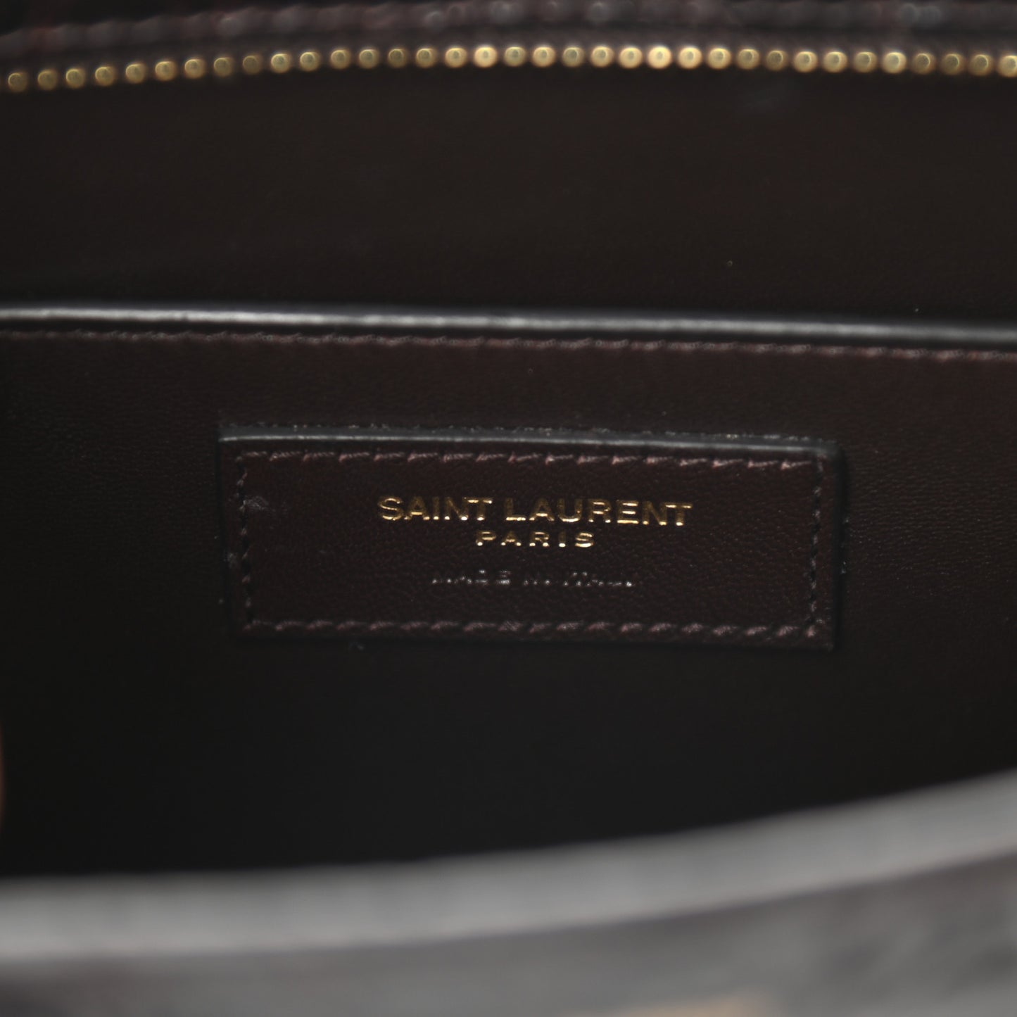 Calfskin Crocodile Embossed Reverse Satchel Brown