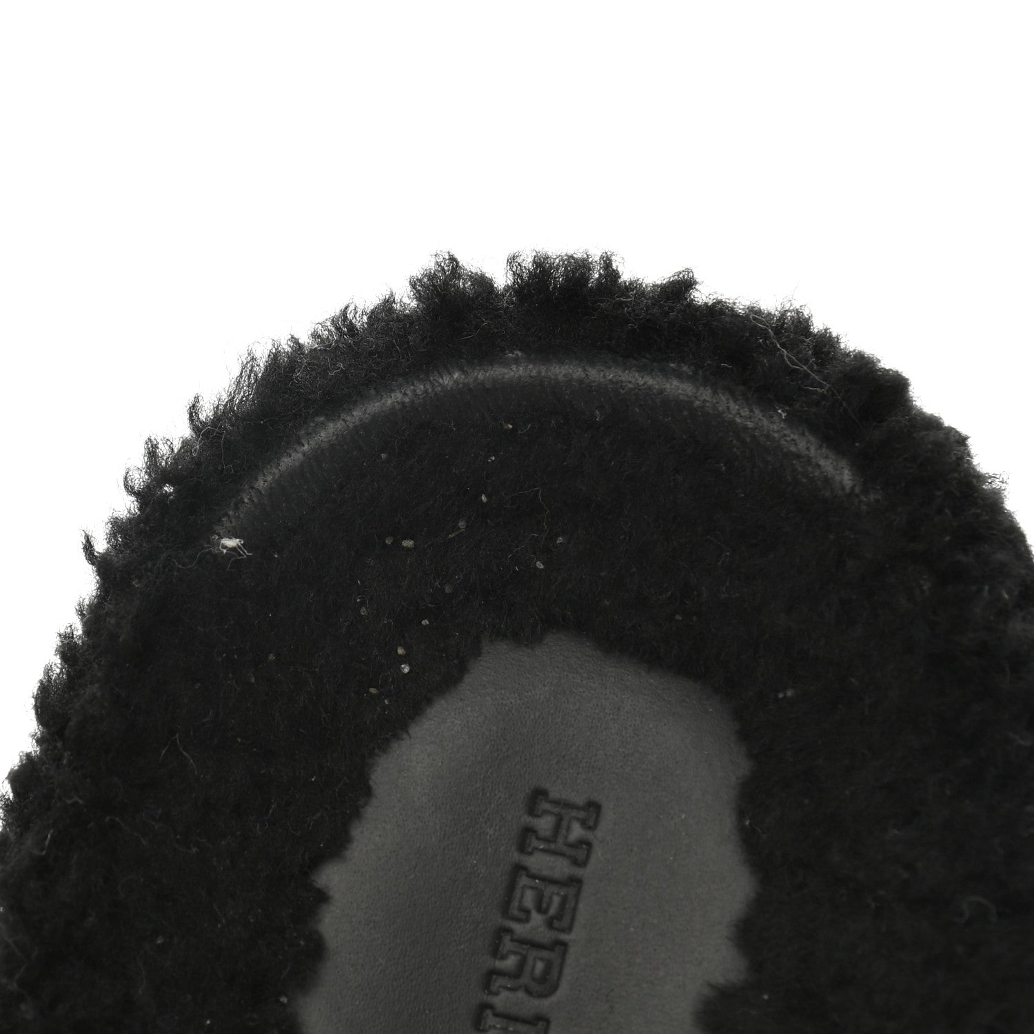 Hermes Calfskin Woolskin Womens Chypre Sandals 38 Black 10 of 13