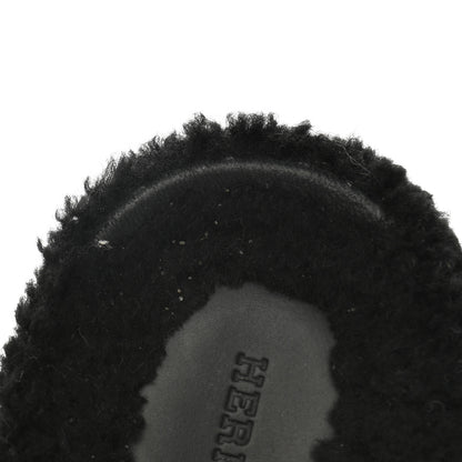 Hermes Calfskin Woolskin Womens Chypre Sandals 38 Black 10 of 13