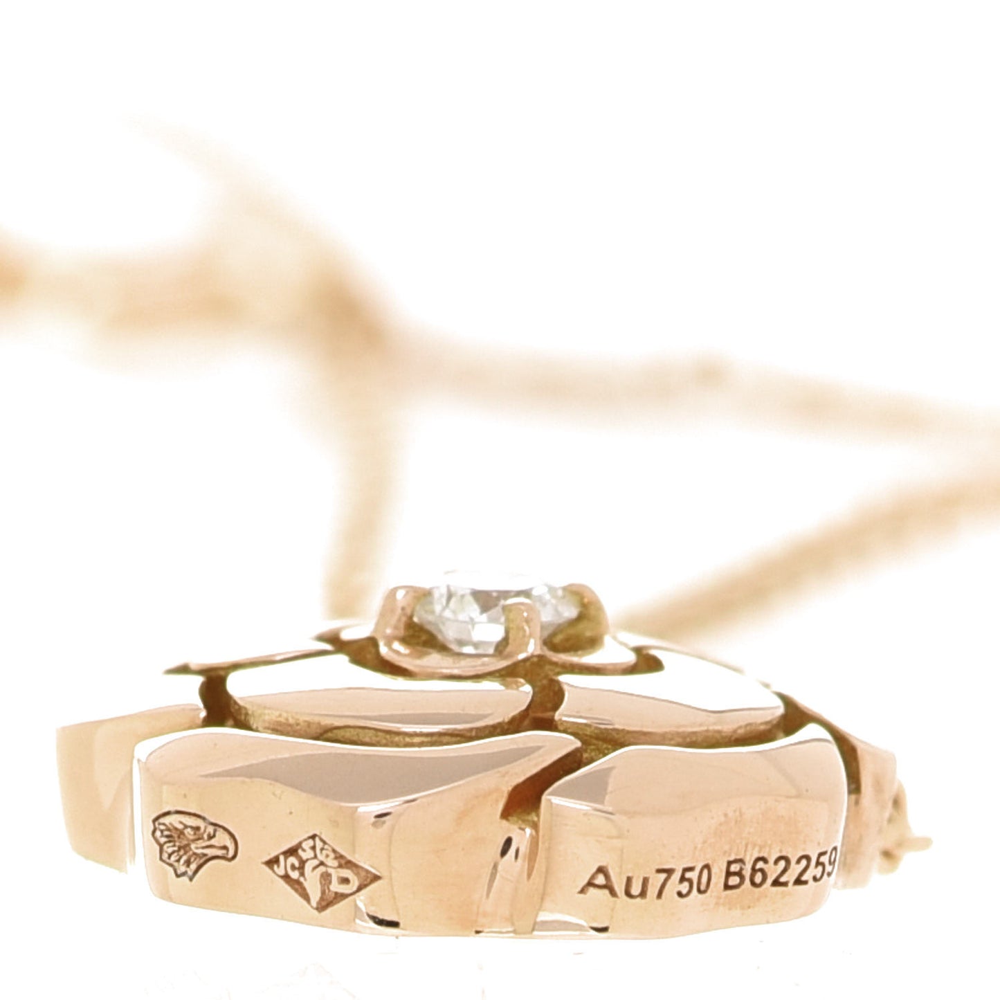 18K Rose Gold Diamond Extrait de Camelia Pendant Necklace