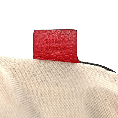 Gucci Pebbled Calfskin Medium Soho Shoulder Bag Red 7 of 11