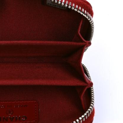 Chanel Caviar Chevron Quilted Small Zip Around Wallet Red 4 of 4