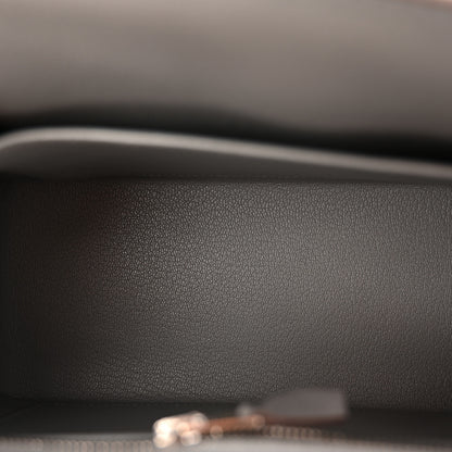 Hermes Epsom Bi-Color Horseshoe Kelly Sellier 25 Gris Mouette Craie 5 of 10