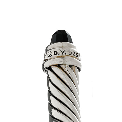David Yurman Sterling Silver Diamond Black Onyx 5mm Cable Classics Bracelet 3 of 3