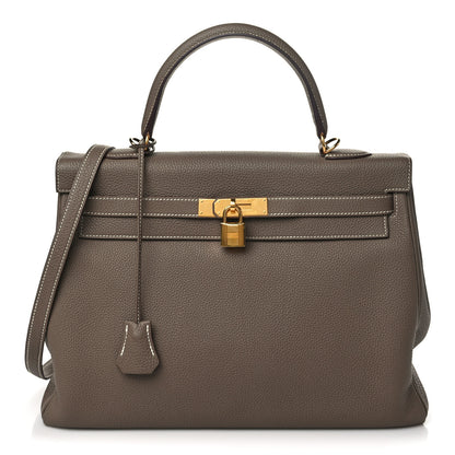 Hermes Togo Kelly Retourne 35 Etoupe 1 of 9
