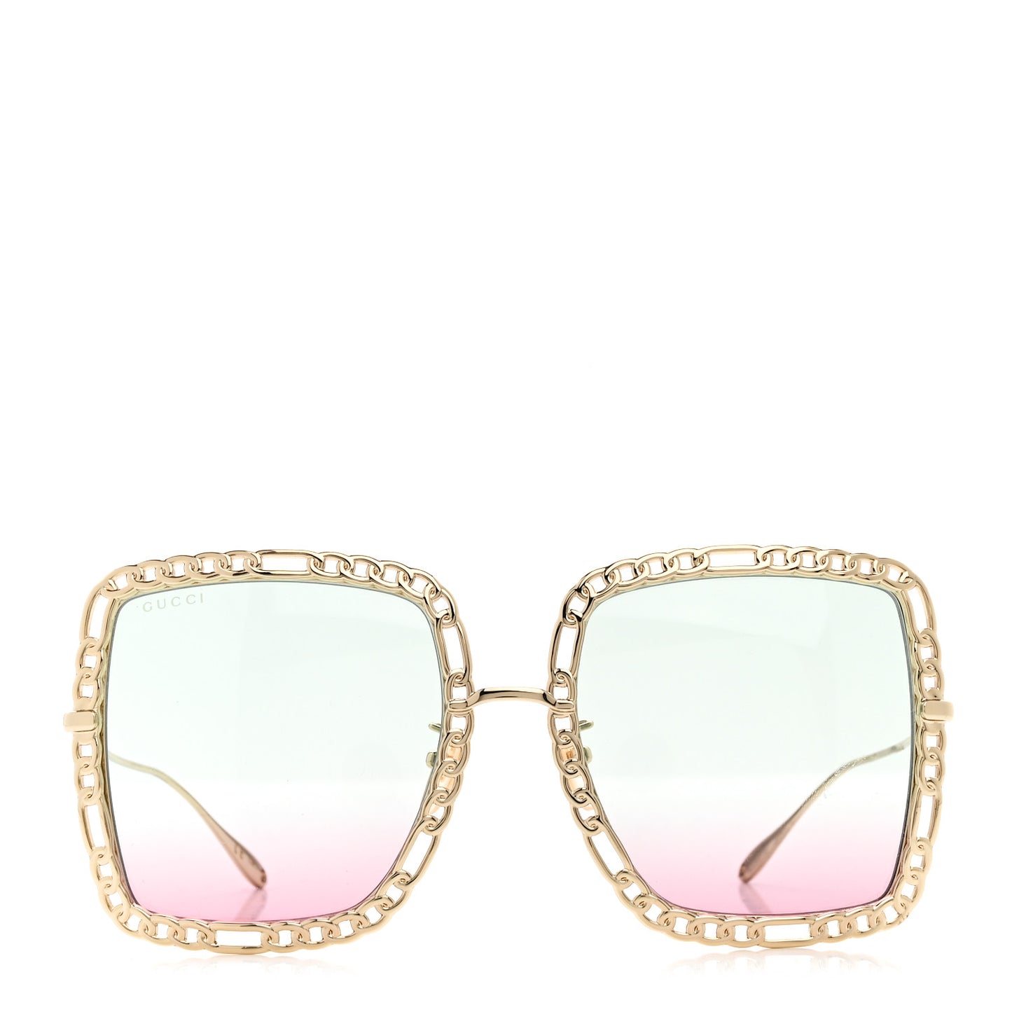 Square Frame Oversized Sunglasses GG1033S Gold Orange