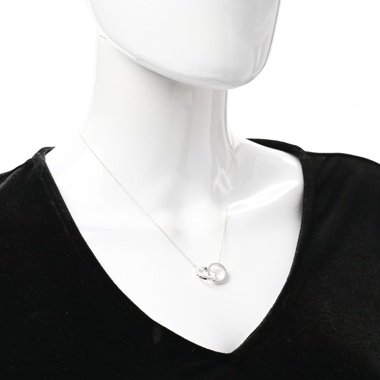 Tiffany Sterling Silver 1837 Interlocking Circles Pendant Necklace 2 of 6