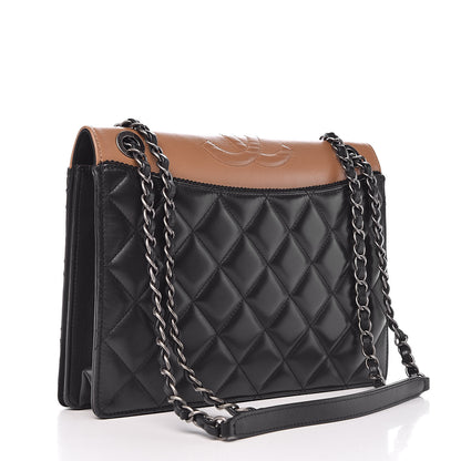 Chanel Calfskin Quilted Ballerine Flap Black Beige 3 of 10