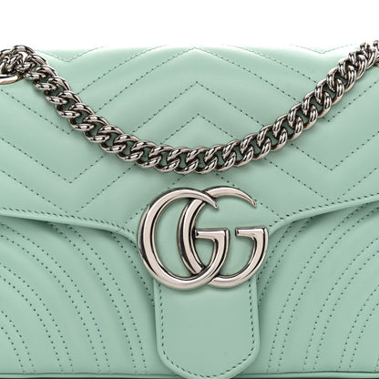 Gucci Calfskin Matelasse Small GG Marmont Shoulder Bag Water Green 7 of 10