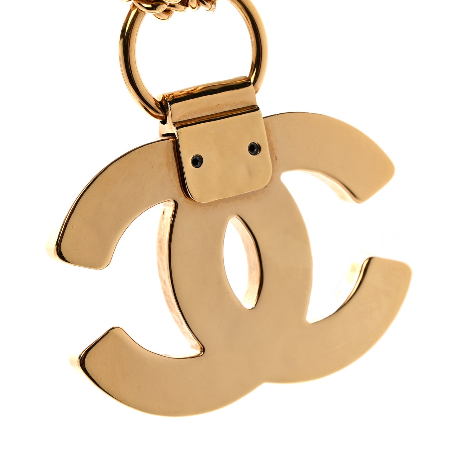 Metal Resin CC Pendant Necklace Gold
