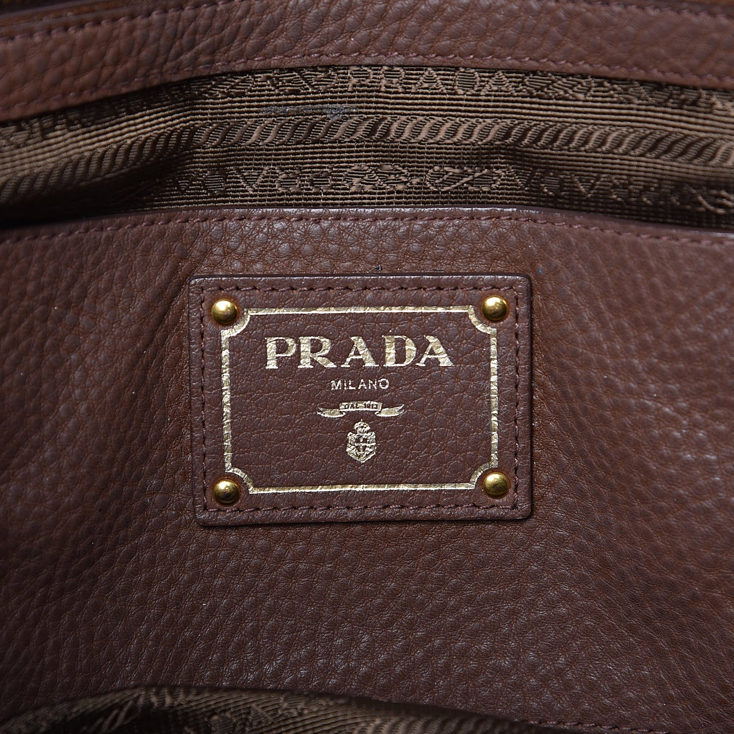 Prada Vitello Daino Shopping Tote Palissandro 6 of 13
