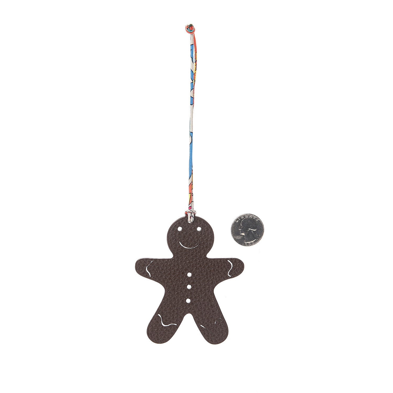 Hermes Taurillon Clemence Epsom Petit H Gingerbread Bag Charm Chocolate Paradis 2 of 2