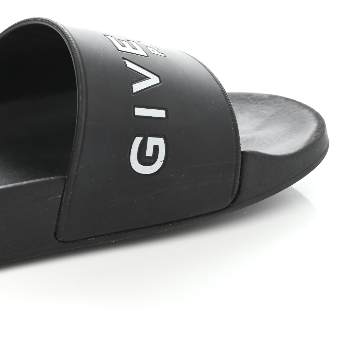 Rubber Logo Pool Slide Sandals 38 Black