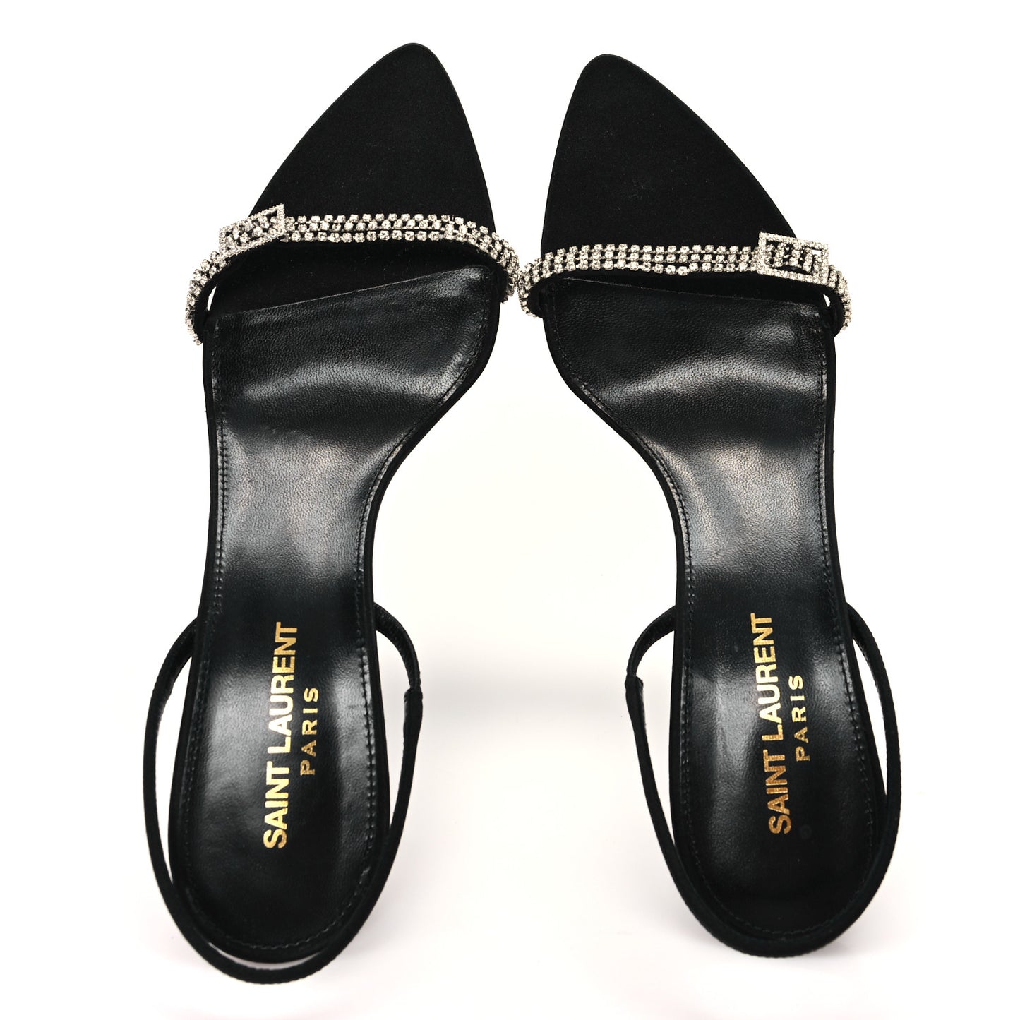 Crepe Satin Rendez Vous Slingback Sandals  38 Black