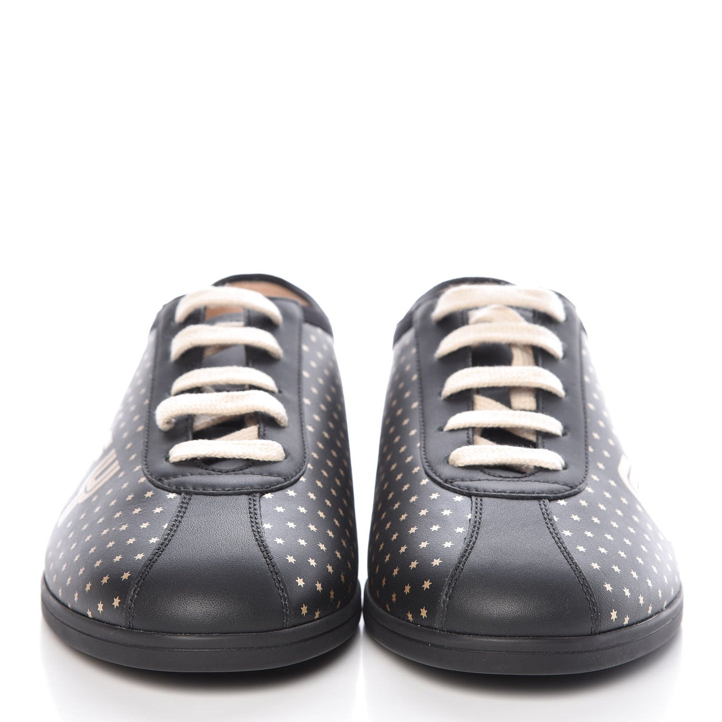 X SEGA Calfskin GUCCY Stars Womens Falacer Sneakers 40 Black