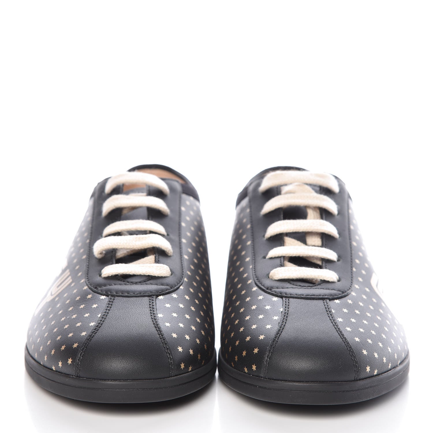 Gucci X SEGA Calfskin GUCCY Stars Womens Falacer Sneakers 40 Black 2 of 10