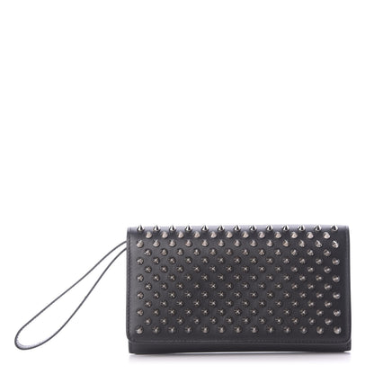Christian Louboutin Calfskin Macaron Spiked Flap Wallet Black 1 of 10