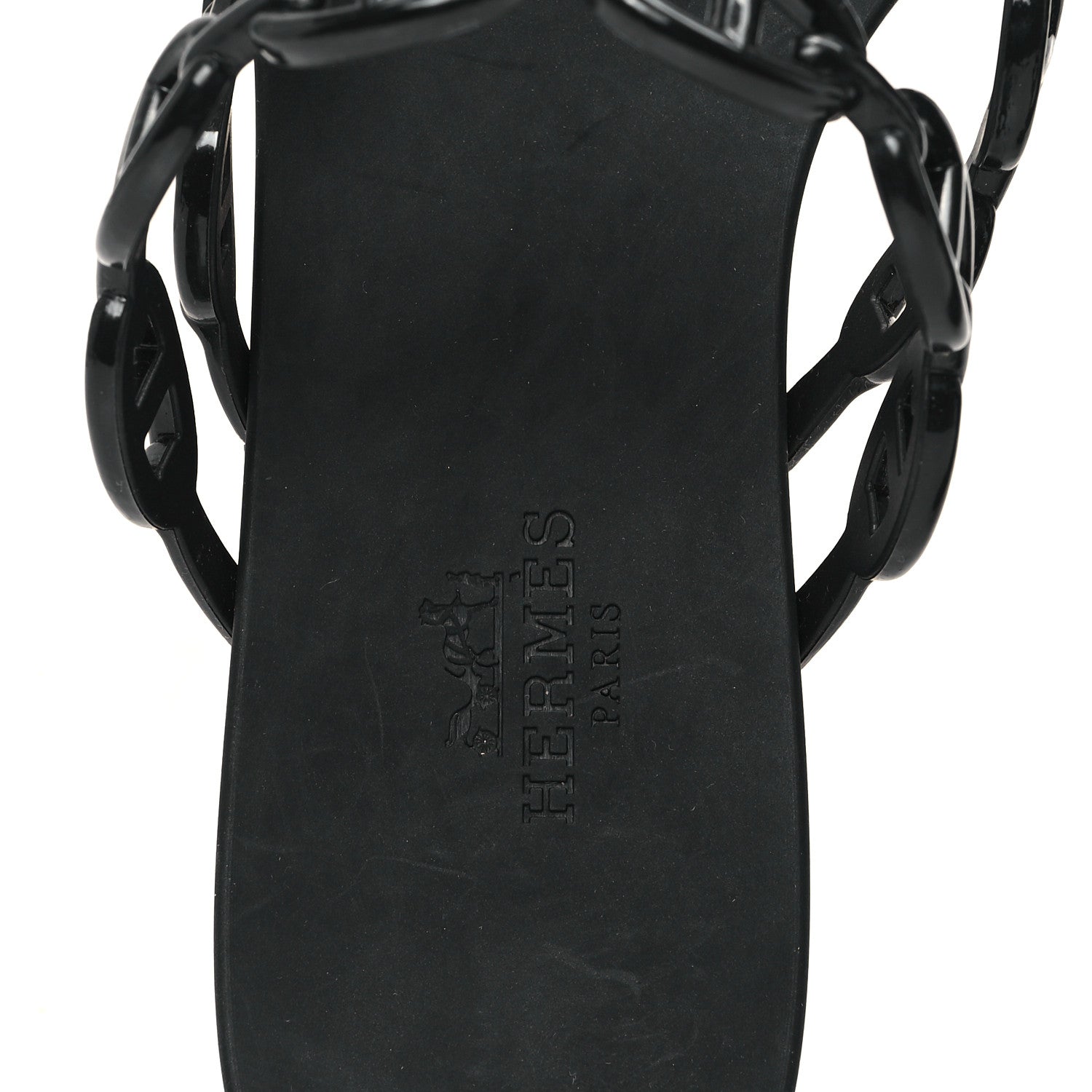 Hermes Rubber Chaine d'Ancre Island Sandals 38 Black 8 of 9