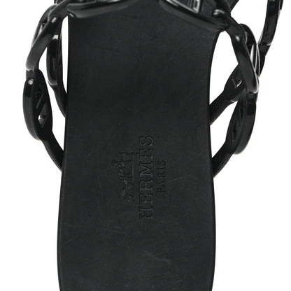 Hermes Rubber Chaine d'Ancre Island Sandals 38 Black 8 of 9