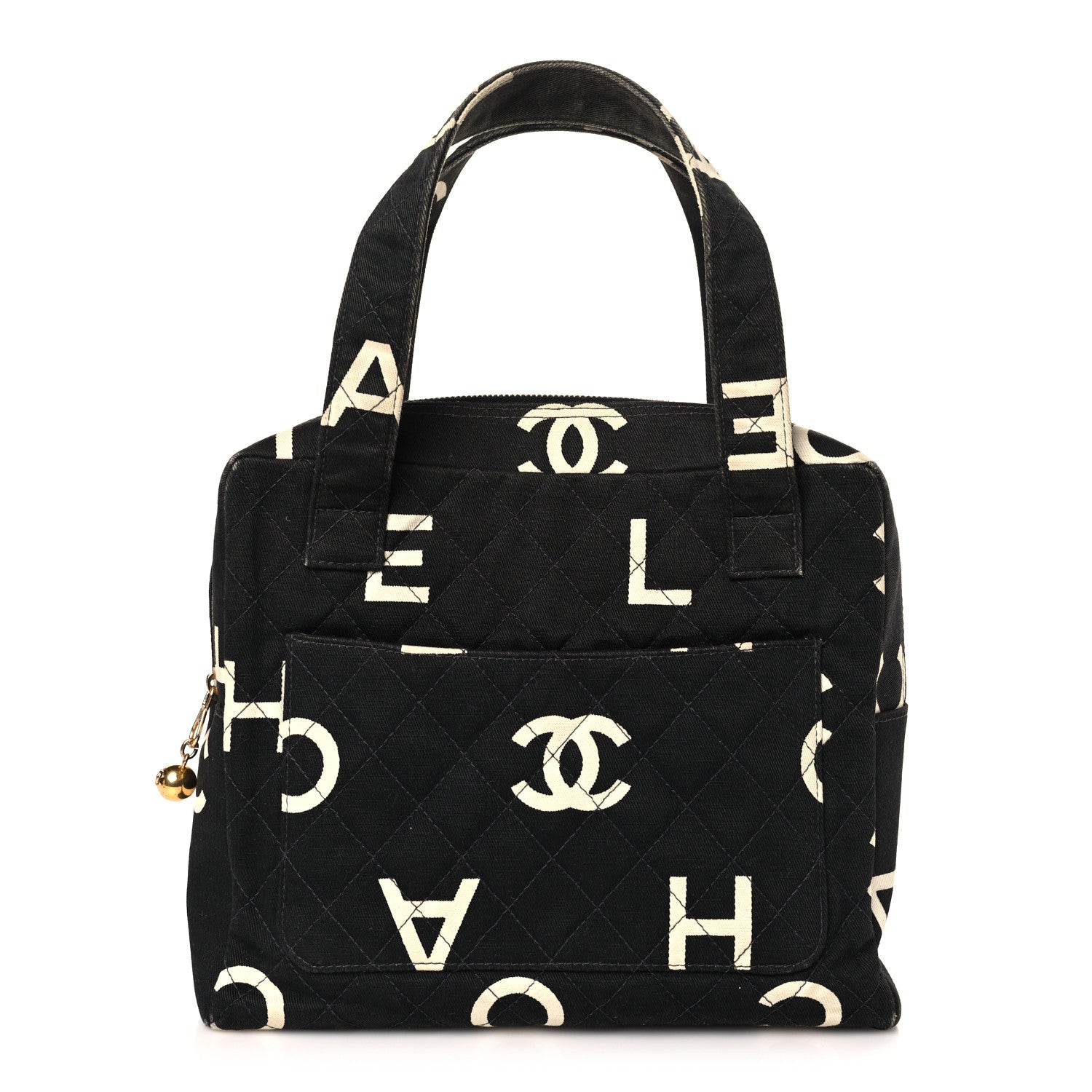 Chanel Denim CC Logo Top Handle Black 1 of 10