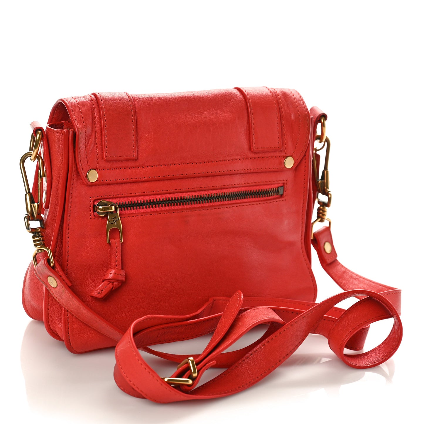 Lambskin PS1 Pouch Messenger Deep Coral