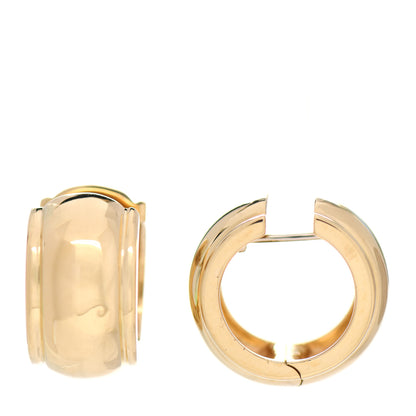 Tiffany 18K Yellow Gold Wide Dome Shell Hoop Earrings 1 of 4