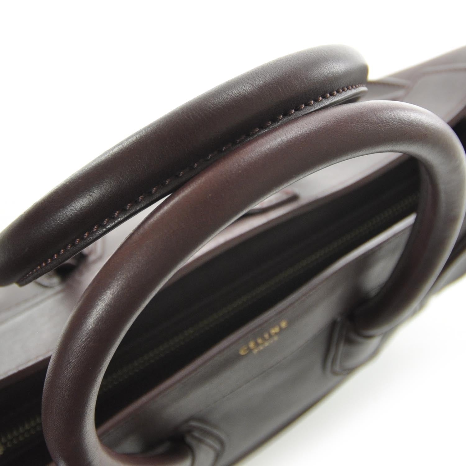 Celine Smooth Calfskin Mini Luggage Wine 4 of 9