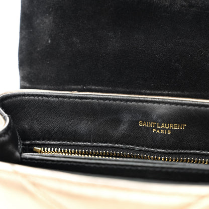 Saint Laurent Metallic Calfskin Y Quilted Monogram Toy Loulou Crossbody Bag Piombo 9 of 13